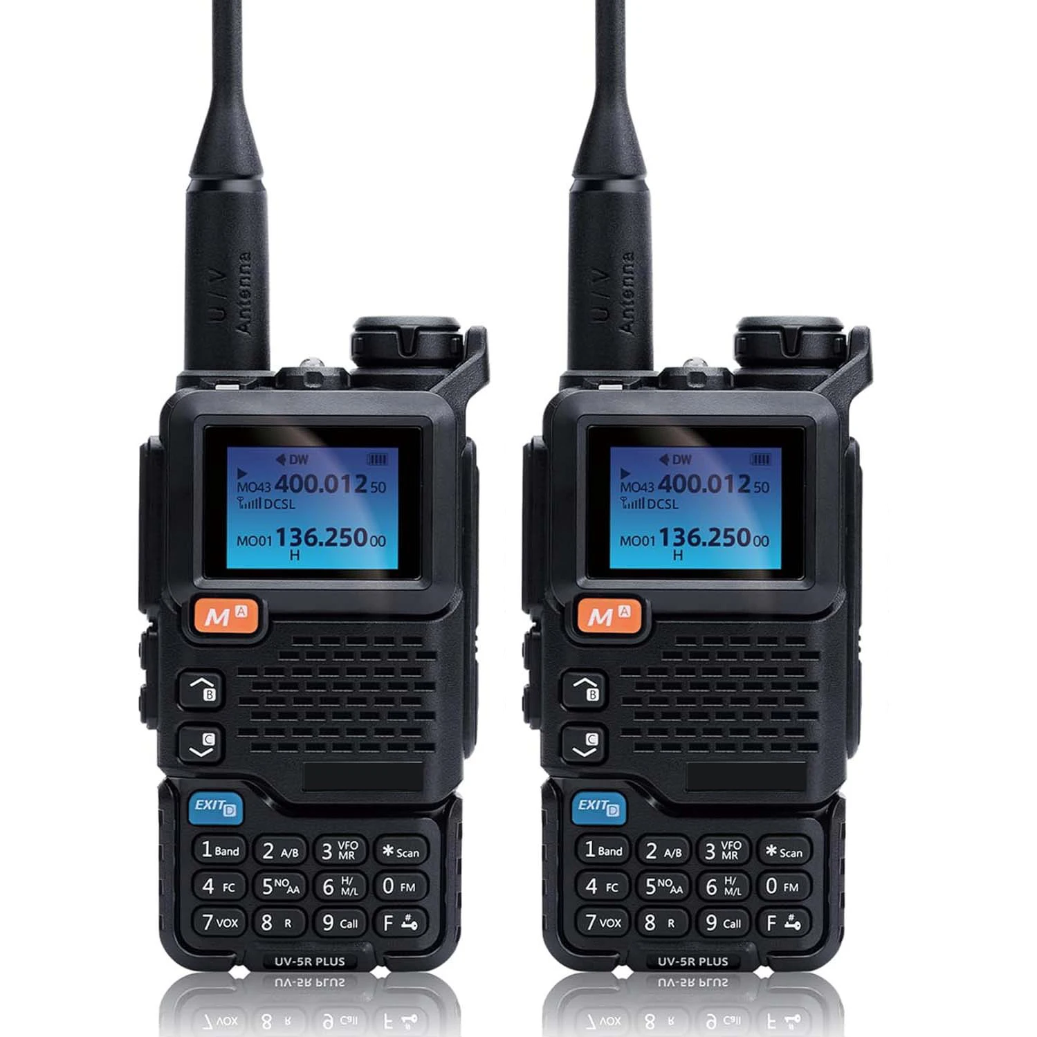 

QUANSHENG UV-5R Plus Ham Radio Long Range Walkie Talkies AM FM Rechargeable Two Way Radio NOAA Weather Receiver 2 Pack, Black