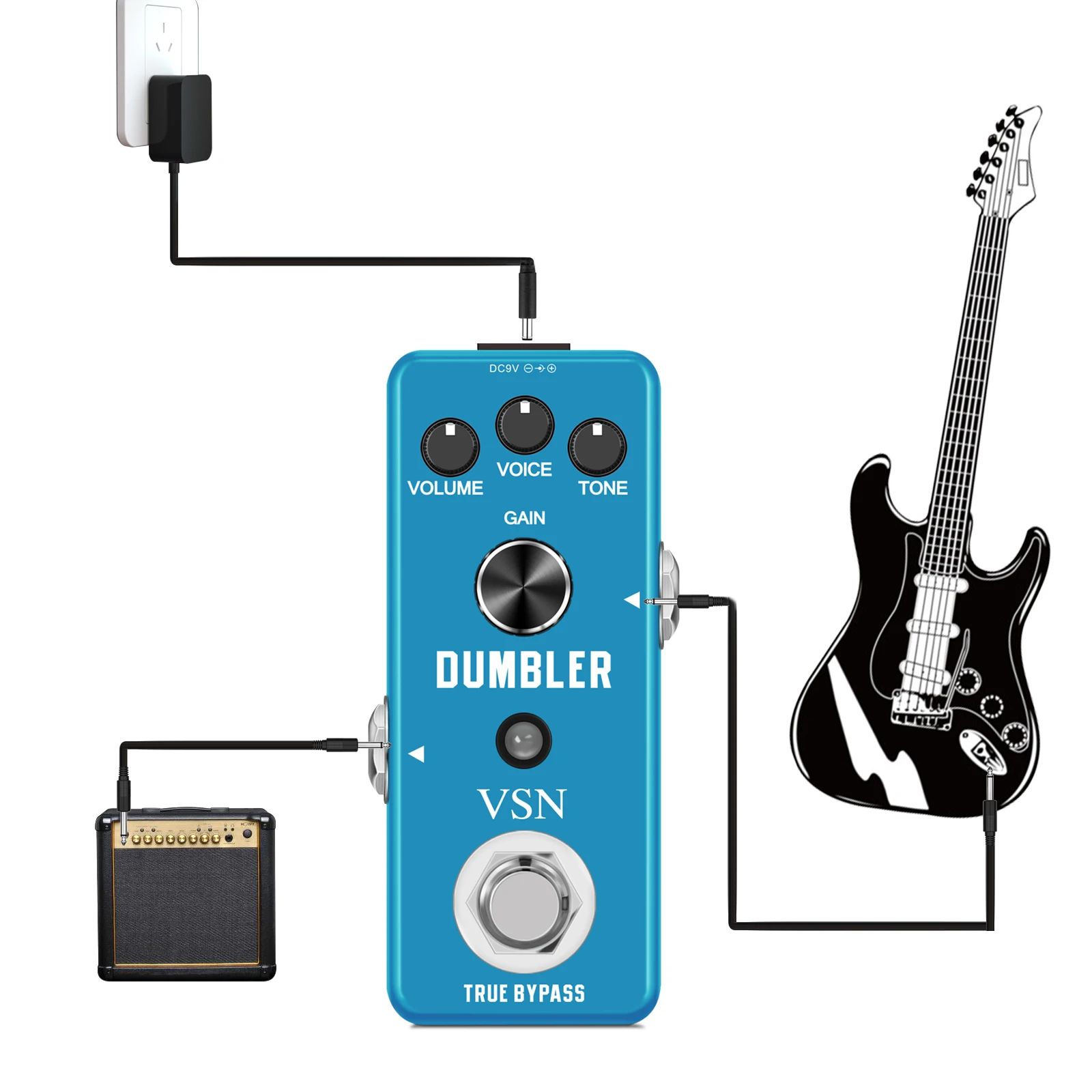 VSN Dumbler Guitar Effect Pedal Based On Zendrive From Tasty Light Overdrive to Juicy Medium Low Distorortion Dumbal Dumble