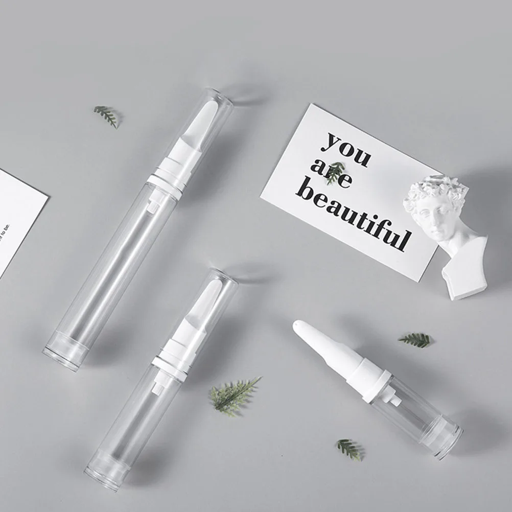 

10pcs 5Ml Eye Serum Pump Bottles Airless Vacuum Empty Dispenser Storage Bottles For Travel Skincare Essentials