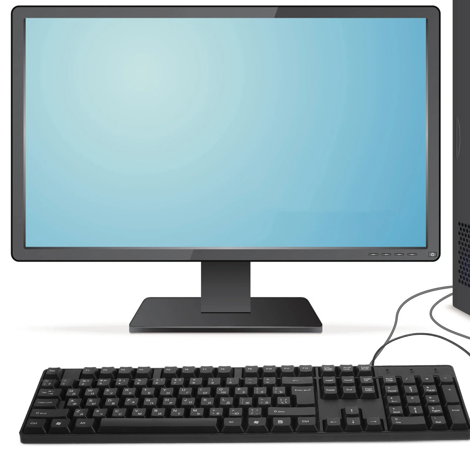 

Wired Keyboard Usb Russian Layout Full Size For Desktop Computer Office Home Use Gaming Electronic Keyboard