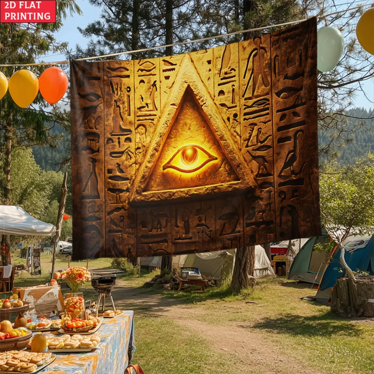 unframed All Seeing Eye Pyramid Tapestry Masonic Symbol Wall Art Egyptian Hieroglyphics Decor For Living Room