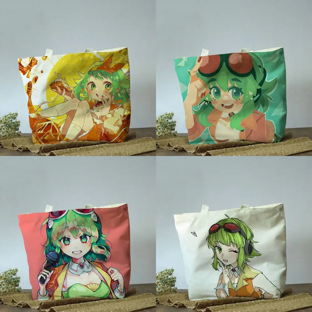 gumi-vocaloid-プレーンベージュ-コットンポリエステル-キャンバスショルダーバッグ-食料品や旅行用