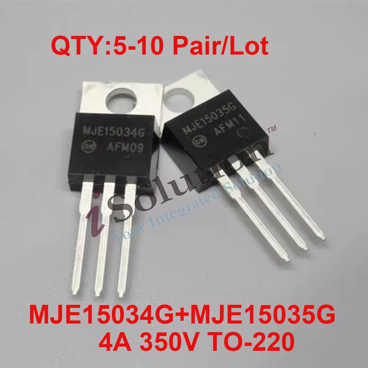 (5-10 Pair)Original In Stock MJE15034G MJE15035G MJE15034 MJE15035 TO-220 Bipolar (BJT) Transistor  4A 350V