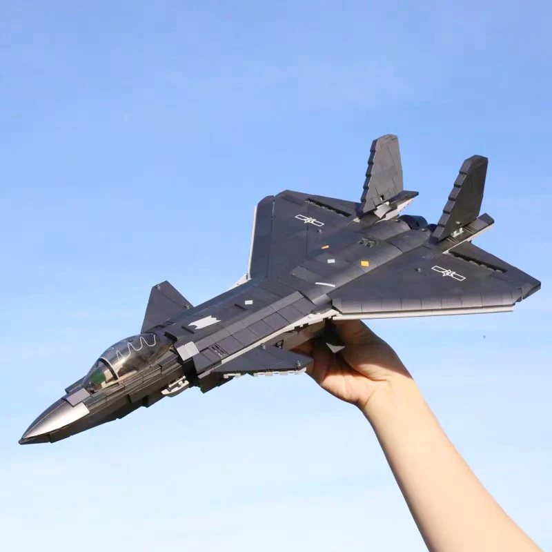 

Military Jet China J-20 Fighter Building Block Shipboard Aircrafted Battle-Plane Bricks WW2 Weapon Soldiers Toys For Kid Gift