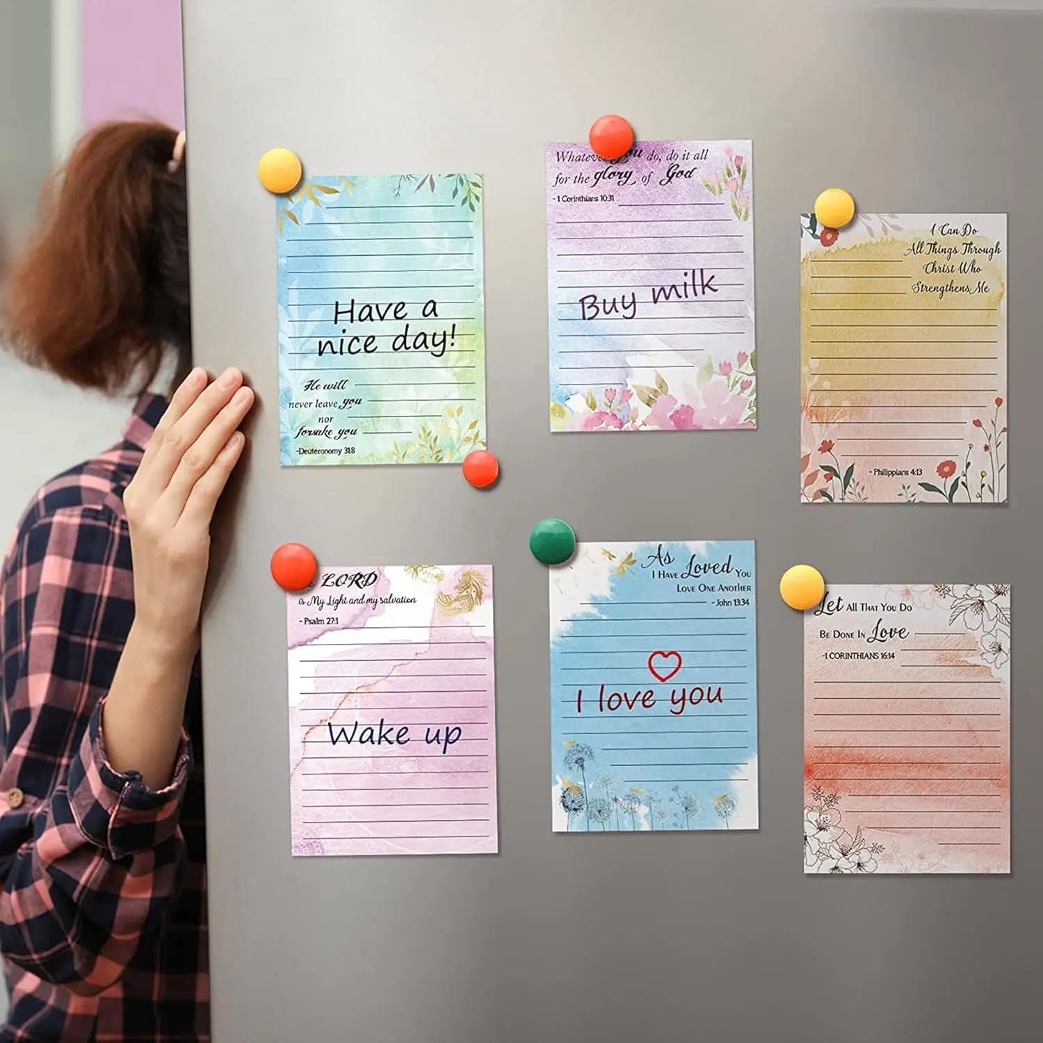 6 Bücher/Sets, täglicher wöchentlicher Monatsplaner, Einkaufsliste, tragbarer Blumen-Notizblock, To-Do-Liste, Haftnotizen, Schreibwaren: Bürobedarf – Detail 7