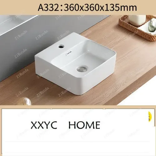 ~Y   Table Basin Wash Basin Mini Home Single Basin Balcony Washbasin Small Size on Ceramic
