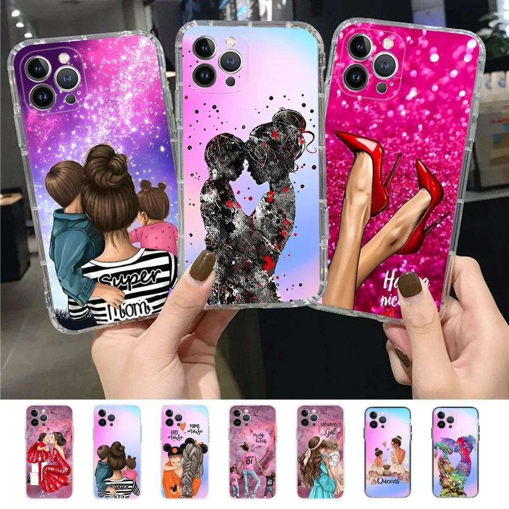 Super Mom Baby Girl Boy Phone Case For iPhone 15 14 11 12 13 Mini Pro XS Max Cover 6 7 8 Plus X XR SE 2020 Funda Shell