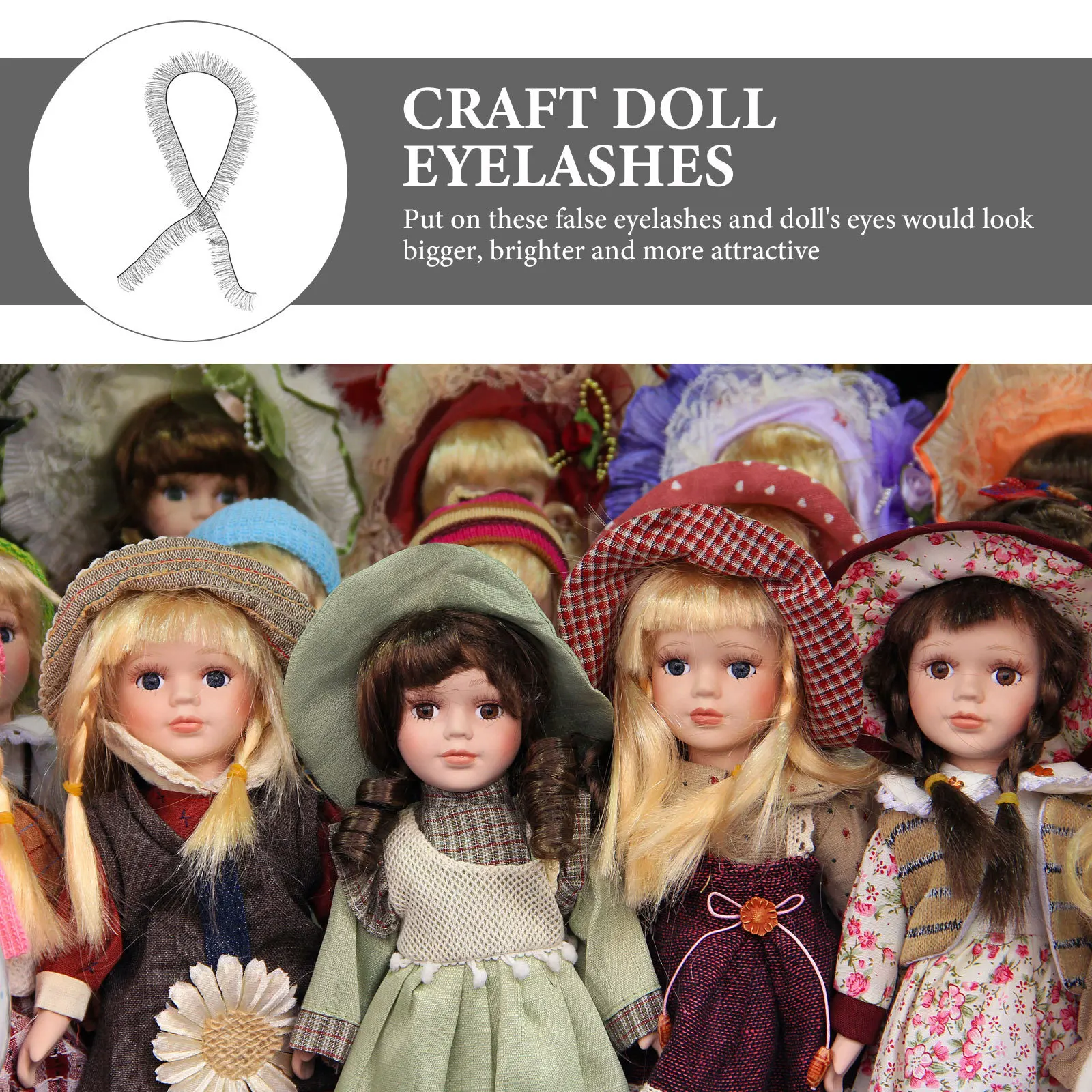 30 szt. Pasków Sztucznych Rzęs Naturalnych Do Samodzielnego Wykonania Ozdób z Gliny, Akcesoria do Makijażu, Rzęsy Dekoracyjne
