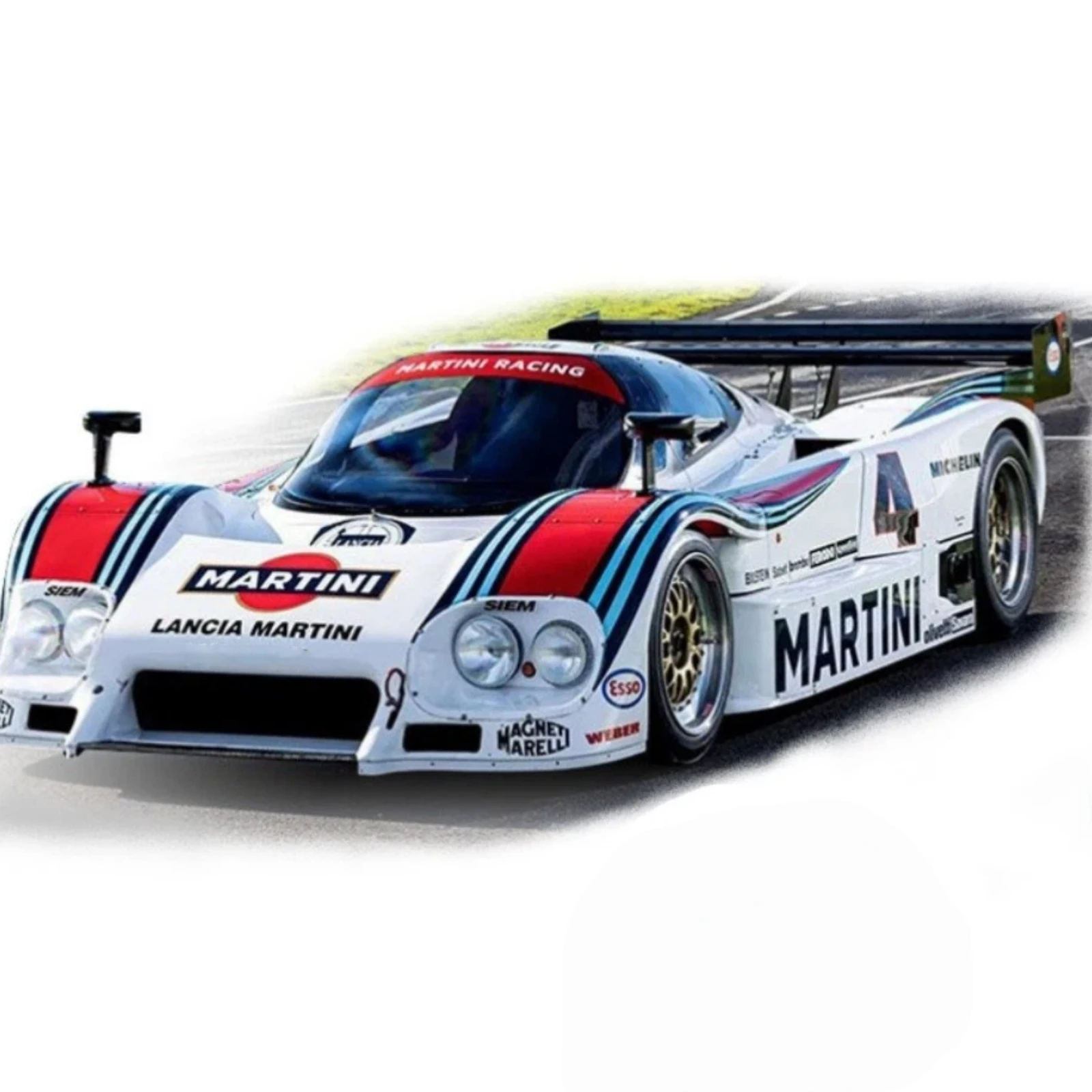 TC302 1/10 Lancia LC2 RC Drift Car Polycarbonate Clear Body Shell With Decals (257mm Wheelbase/190mm Width)