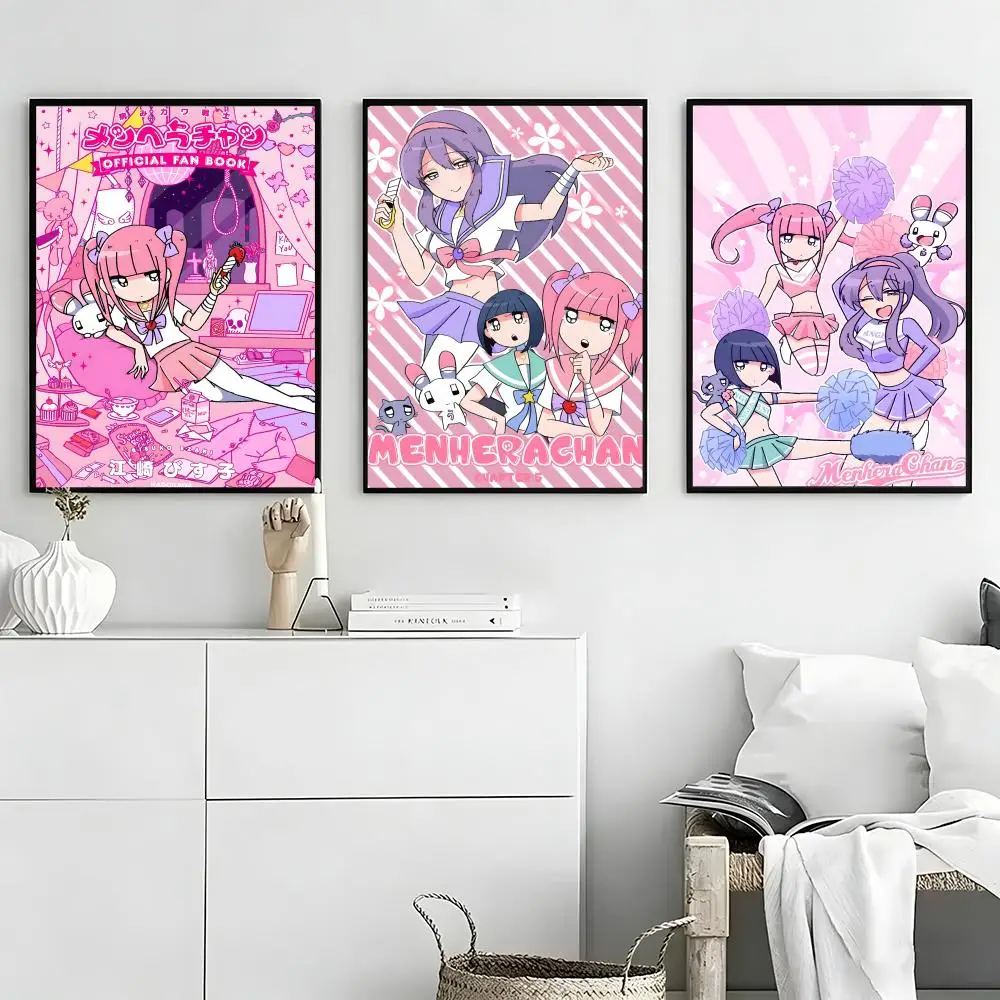 Character Menhera Chan Poster Self-adhesive Art Waterproof Paper Sticker Coffee House Bar Room Wall Decor