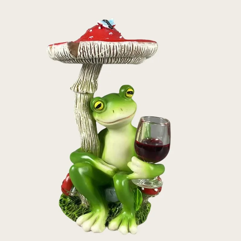 1pc Frog Mushroom Resin Ornament UFO Indoor Outdoor Garden Decoration Statuette Home Atmosphere