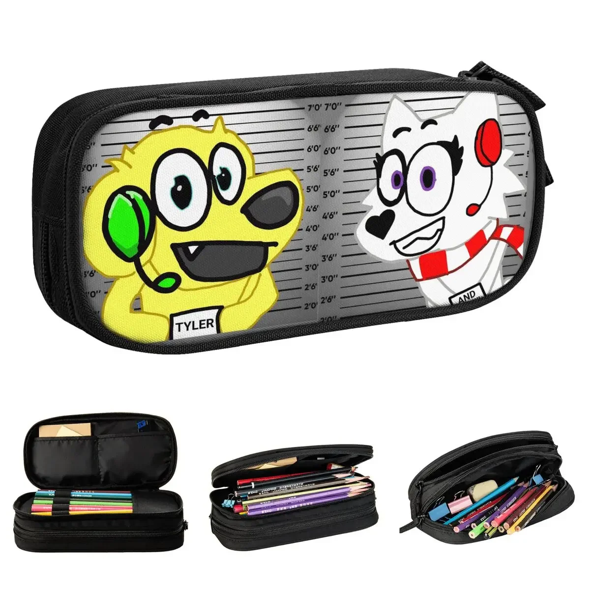 Tylers And Snowi Gaming Pencil Case Cute Cartoon Pencilcases Pen Box Kids Large Storage Bag Students School Gifts Stationery