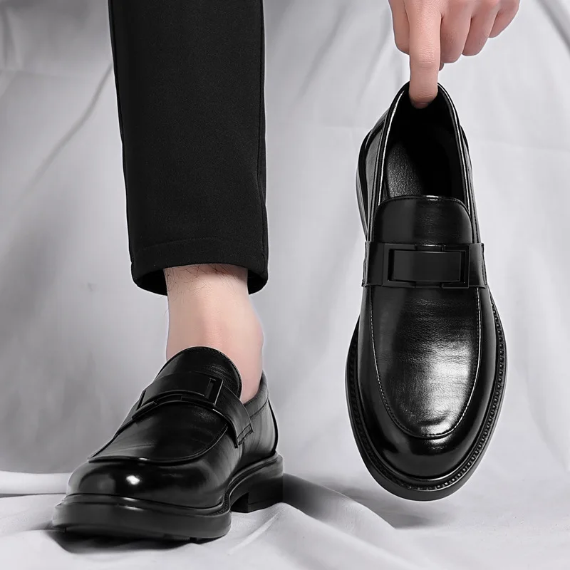 

Мужская обувь высокого качества, модная мужская деловая обувь, итальянская обувь ручной работы, лоферы из натуральной кожи, мужская повседневная обувь без шнуровки