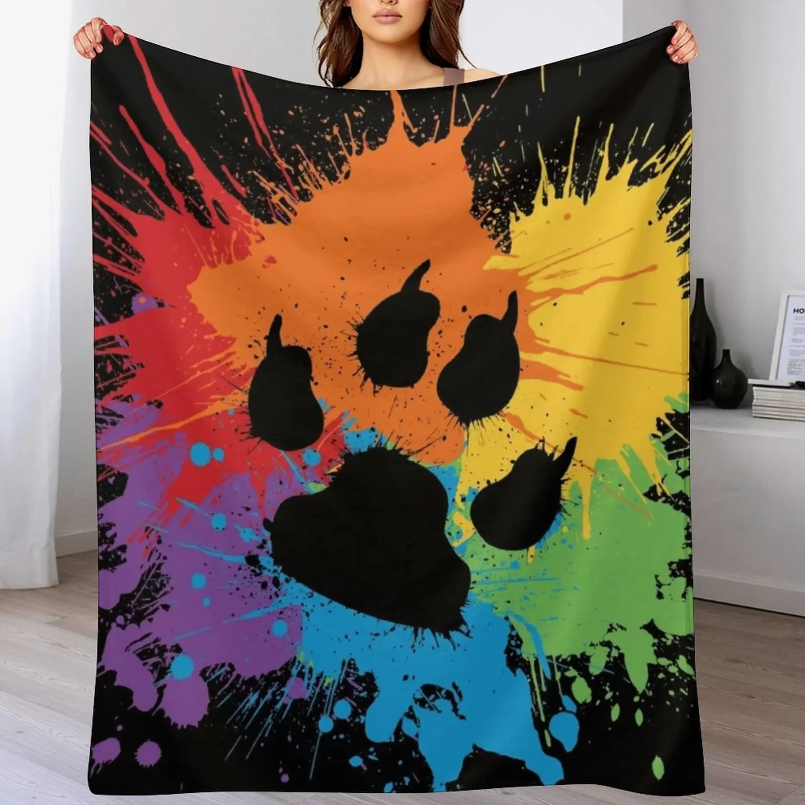 Paw Pride: Dark 2019 Throw Blanket All Season Lightweight Soft Blanket for Bed