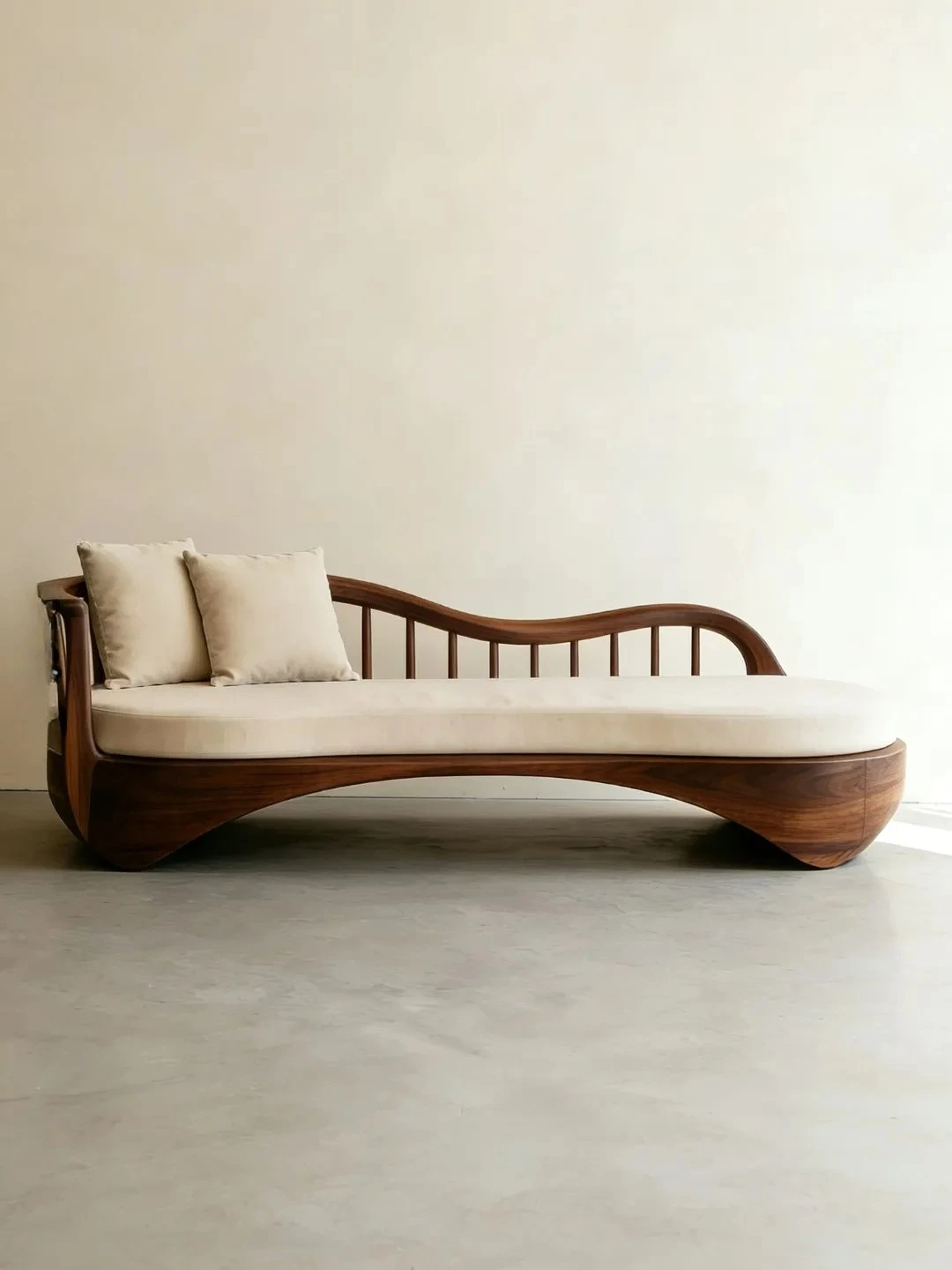 New Chinese ash wood chaise longue, sofa, recliner, living room, solid wood bed