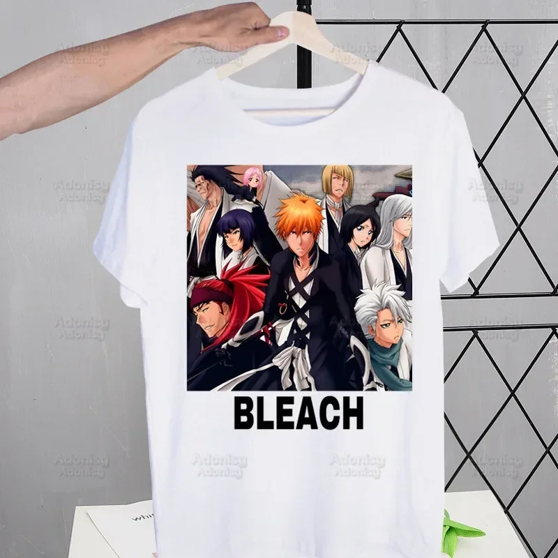 Kurosaki Ichigo Tekkou Skull T Shirt Men New Casual Short Sleeve Bleached Anime Bleach Tshirt Homme Manga Unisex T-shirt Tees