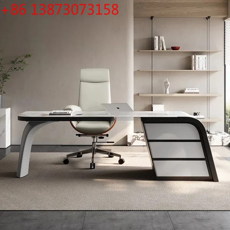 

Modern slate desk Italian minimalist study high-end negotiation computer desk