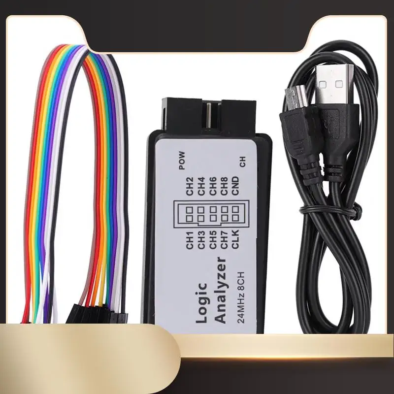 

USB Logic Analyzer Device With 12PCS 6 Colors Test Hook Clip Set USB Cable 24Mhz 8 Channel UART IIC SPI Debug-N36R
