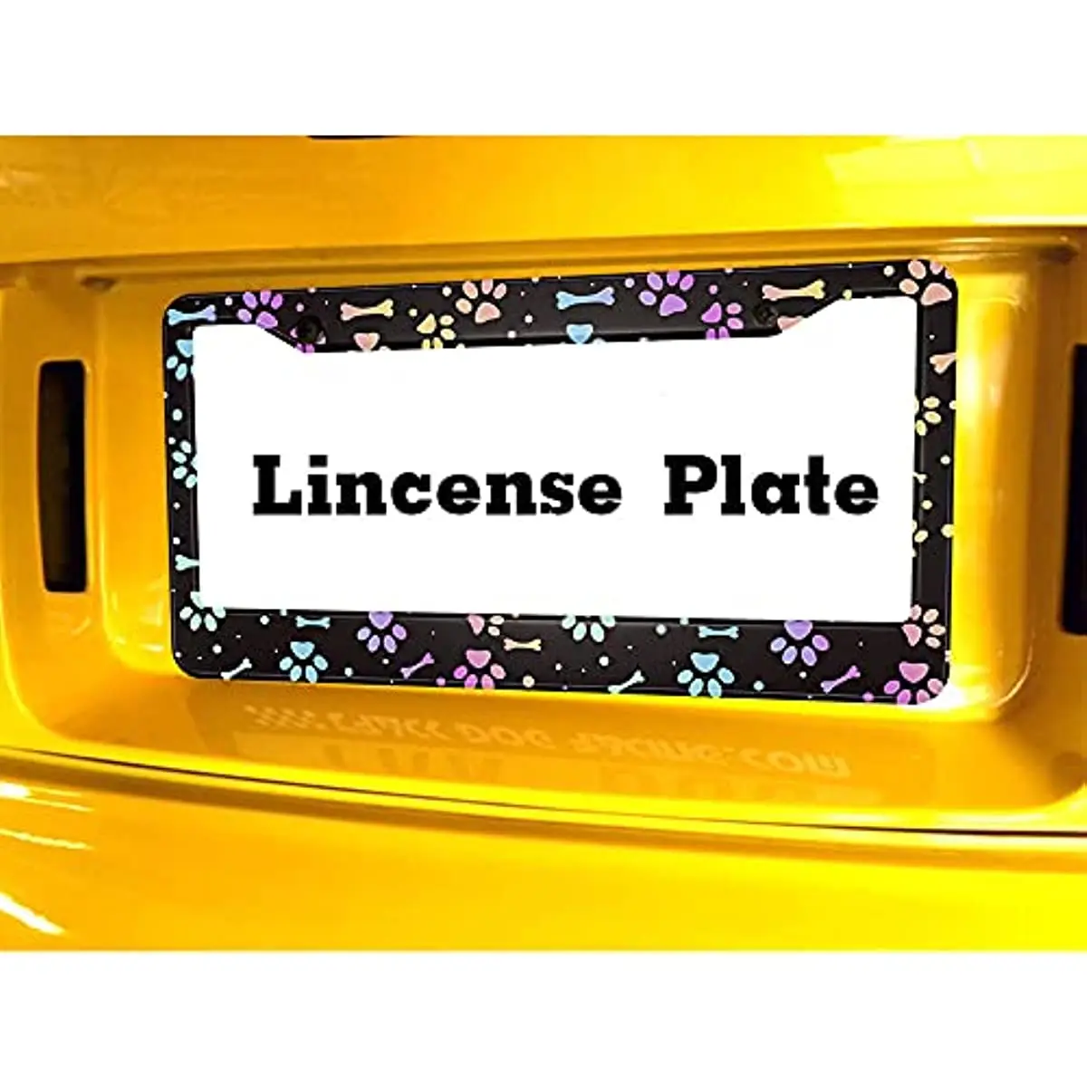 Beabes Colorful Cute Animal License Plate Frame Paw Print Car Frames License Plates Holder Cat Dog Kitty Pet License Plate Cover