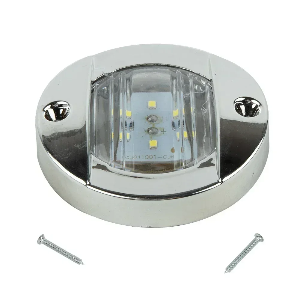 Luz de popa, luz de marcador, barco marino, redonda, impermeable, blanca, 147LM, 1 Uds., accesorios ABS, luz de cortesía azul/blanca