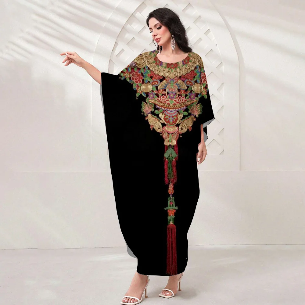 2024 Demure Abaya Women Printing Dresses Dubai Turkey Kaftan Muslim Women Abayas Dresses Exquisite Femme Islam Clothing Abaya