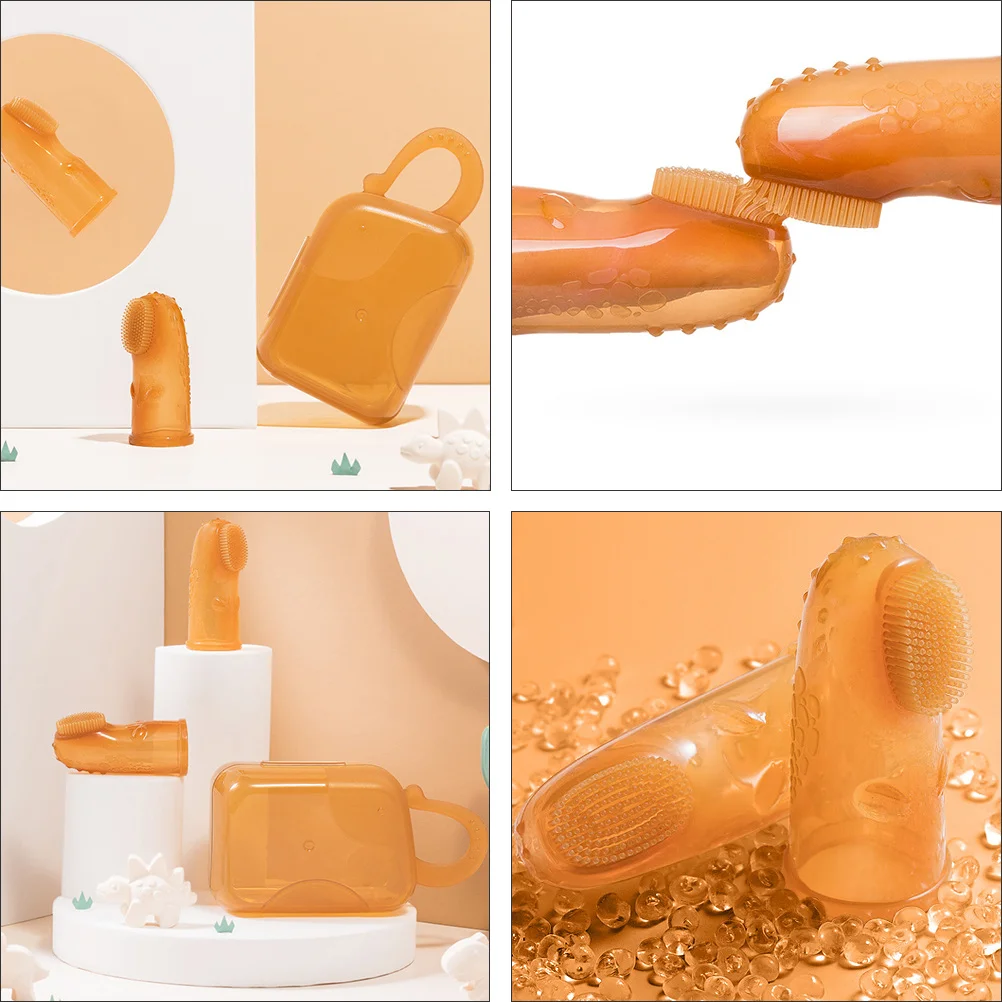 

1Set Baby Finger Toothbrush Silicone Soft Double Sided Oral Cleaning Brush for Toddler Kids Teeth Cleaning and Gum Massage