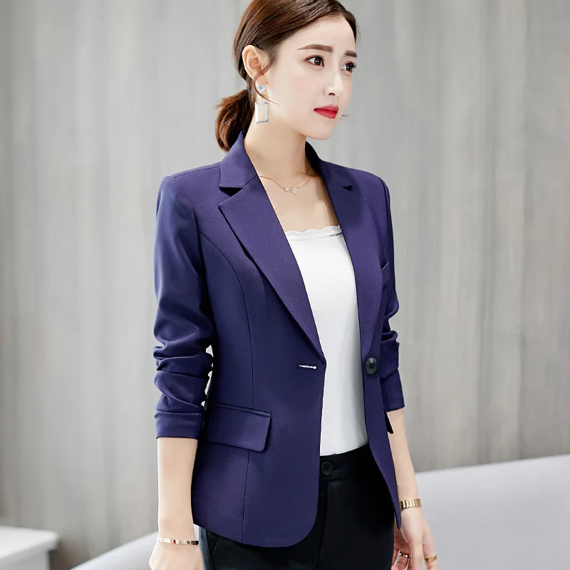 HOO-Blazer feminino slim fit de manga comprida, moda casual, primavera, novo, 2024