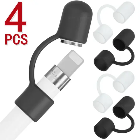 애플 펜슬 1 세대 스타일러스 펜용 실리콘 캡 연필꽂이, 분실 방지 보호 상단 커버, 아이펜슬 1 세대 캡용, 4-1 개