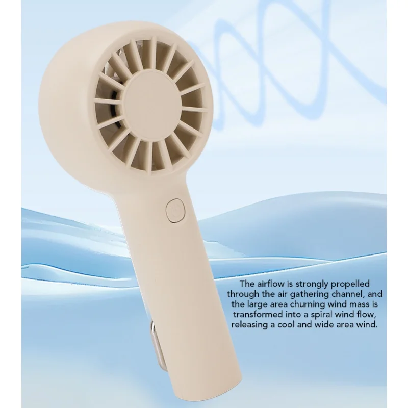 

Ручной вентилятор, 5-скоростной регулируемый бесшумный портативный вентилятор 5,5 часов с пряжкой для бега на открытом воздухе, пляжа, кемпинга