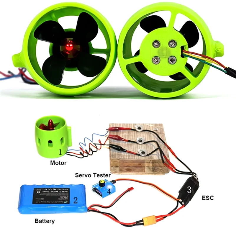 FBIL-DC 12V-24V 20A Underwater Jet Boat 4 Blade CW CCW Thruster Engine For DIY RC Robot Decoy Nest Boat Submarine Motor