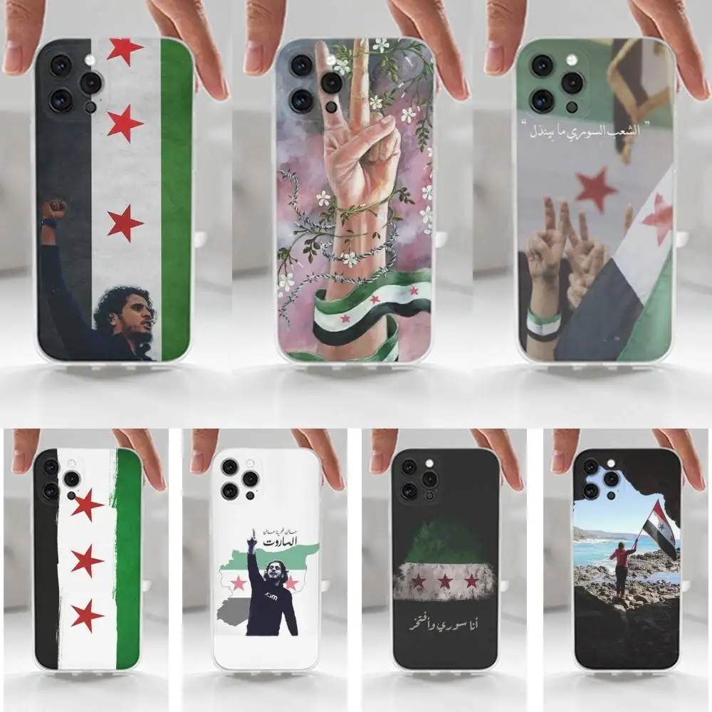 

Syrian Flag Revolution Case For iPhone 16,15,14,17,13,12,11 Plus,Pro,Max,XR,XS,X,7,8 Plus,SE,Mini,Transparent,Silicone Case