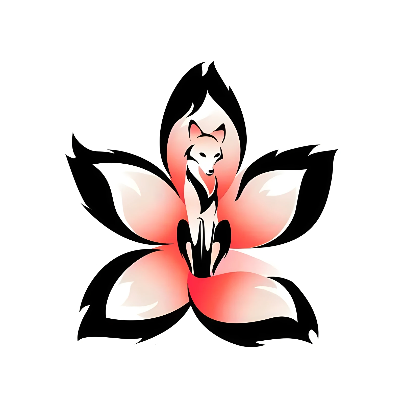 1pc Flower Fox Creative Vinyl Waterproof Sticker Decal For Car, Laptop, Wall Window, Bumper Sticker