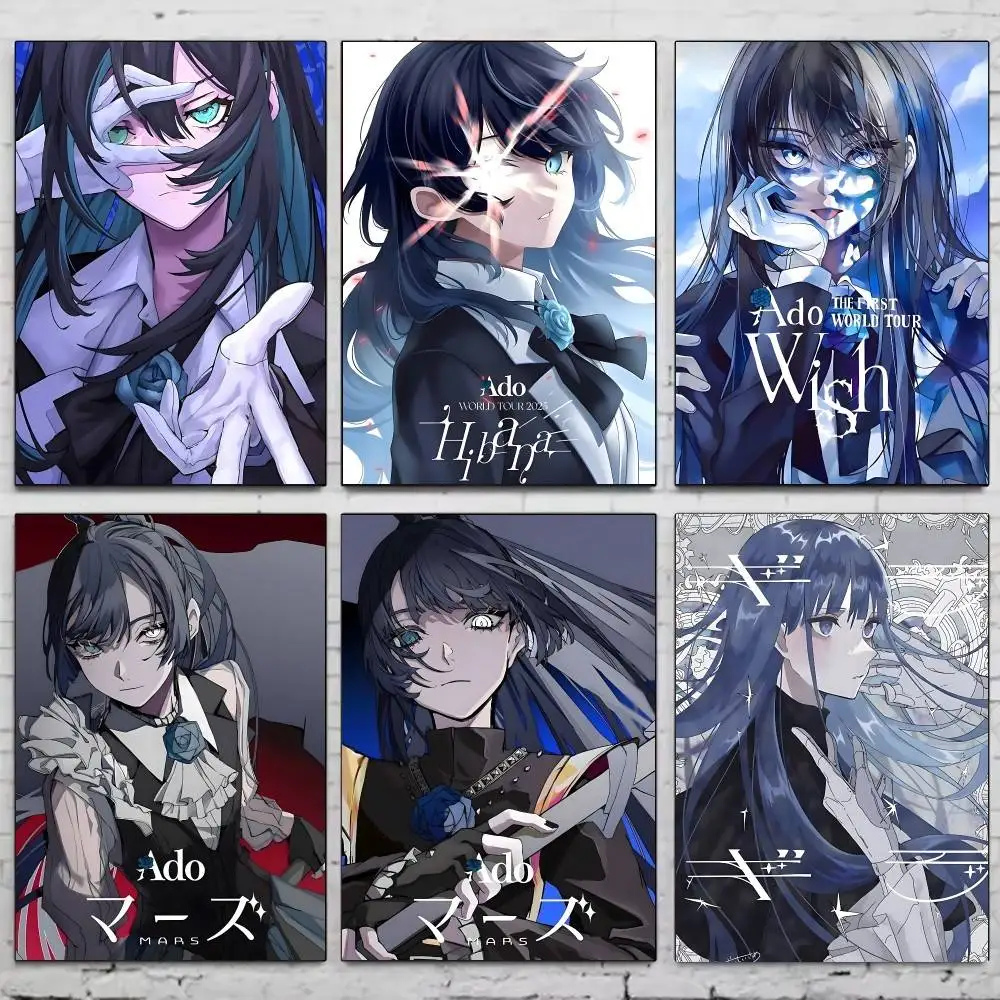 

1pc Ado Movie Poster Self-adhesive Art Waterproof Paper Sticker Coffee House Bar Room Wall Decor