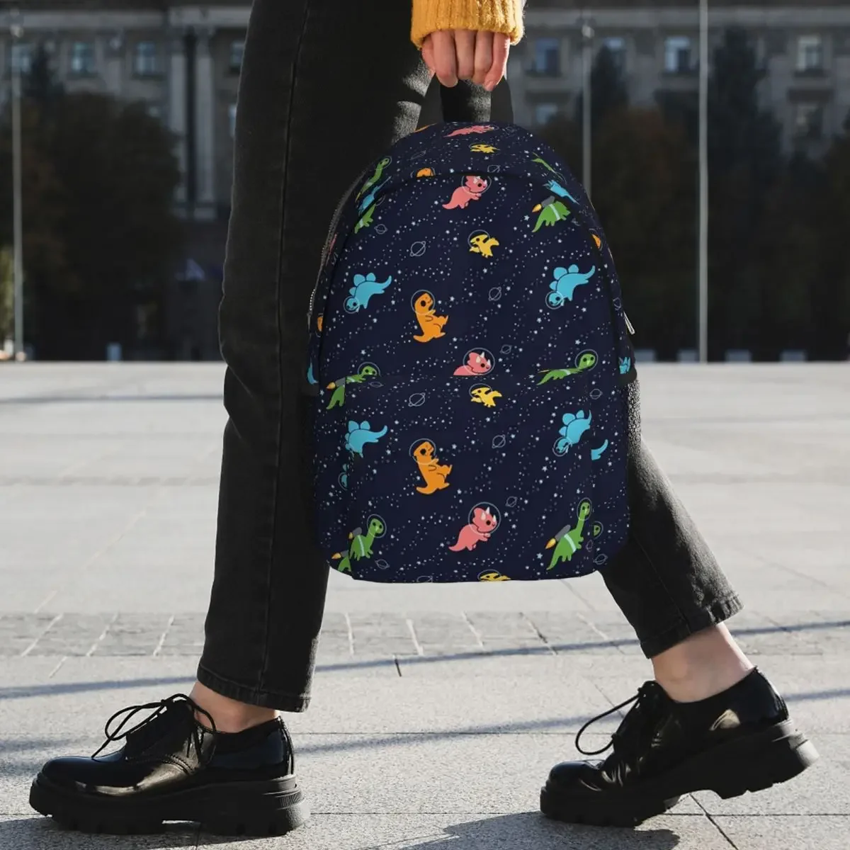 Dinosaurs In Space Pattern Backpacks Boys Girls Bookbag Fashion Children School Bags Travel Rucksack Shoulder Bag Large Capacity