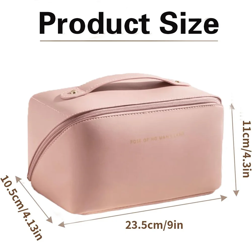 Ladies Portable Cosmetic Bag Large-capacity Travel Washing Bag Green Letter Series High Appearance Index Makeup Storage Bags