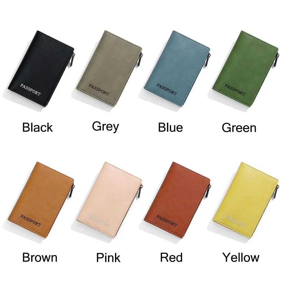 Portable Multicolor Passport Cover PU Anti Theft Certificates Passport Bag Accessories Large Quality Card Holder