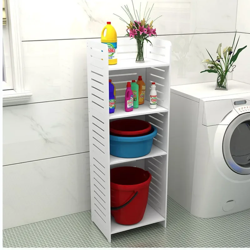 Simplified Quick-Install Bathroom Storage Cabinet Adjustable Shelf Essential Toiletries & Linen Rack