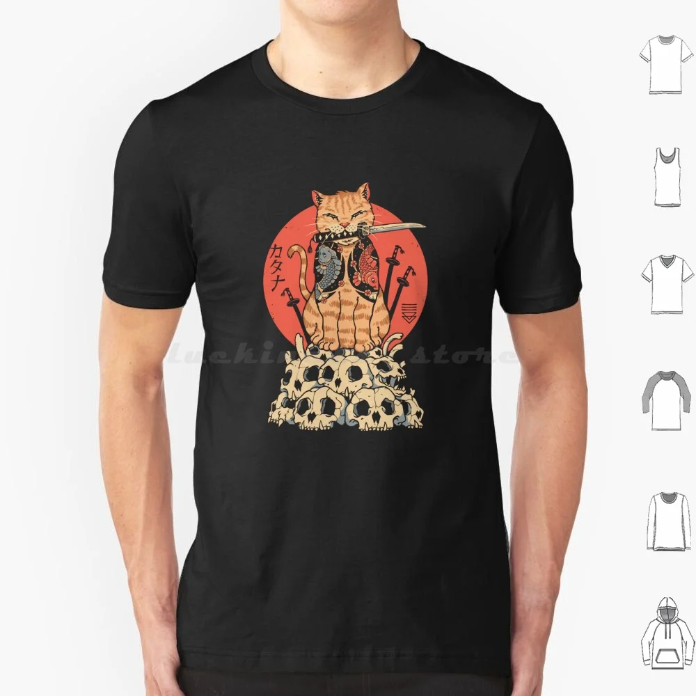 Camiseta de calaveras Catana 6xl, camiseta fresca de algodón, tatuaje de Catana, calaveras Yakuza, animales lindos, calavera, arte Vincent Trinidad