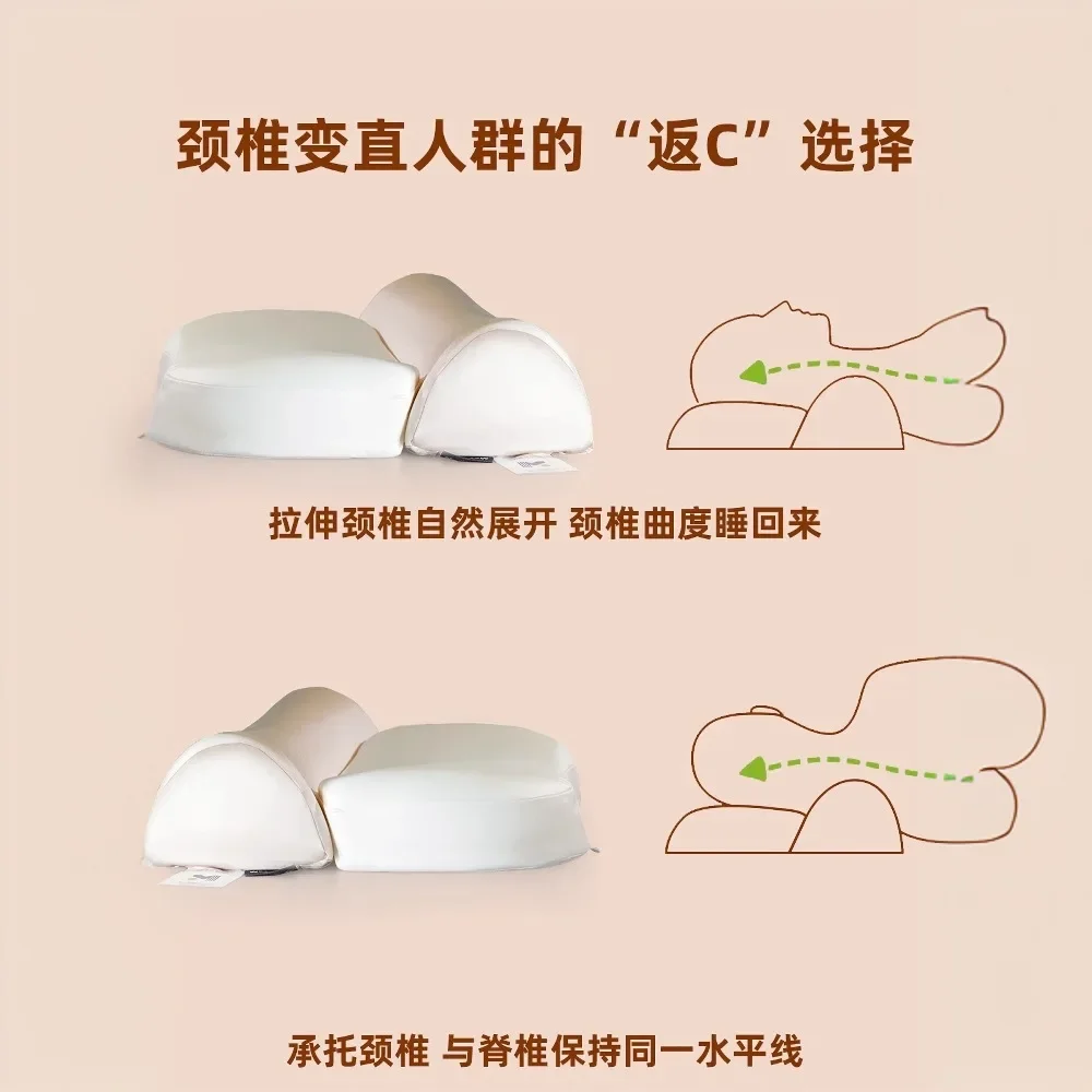 Reverse Bow Pillow Protecting Cervical Spine and Assisting Sleeping Special Core for Home Use Adult Male Memory Foam Heart