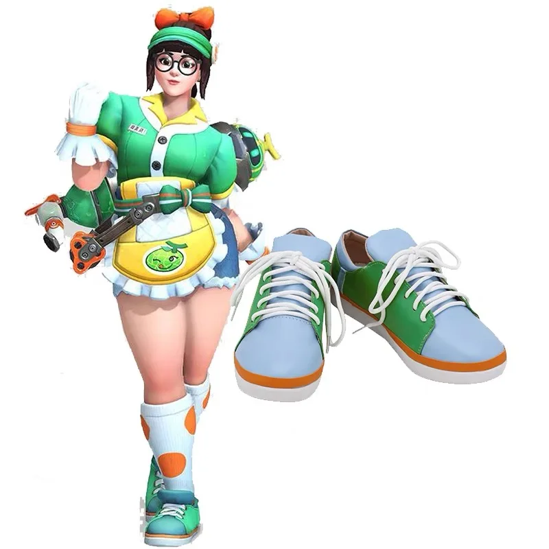 

Game Overwatch Mei Cosplay Shoes Meiling Zhou Honeydew Clothes Halloween Carnival Outfit For Women Girls