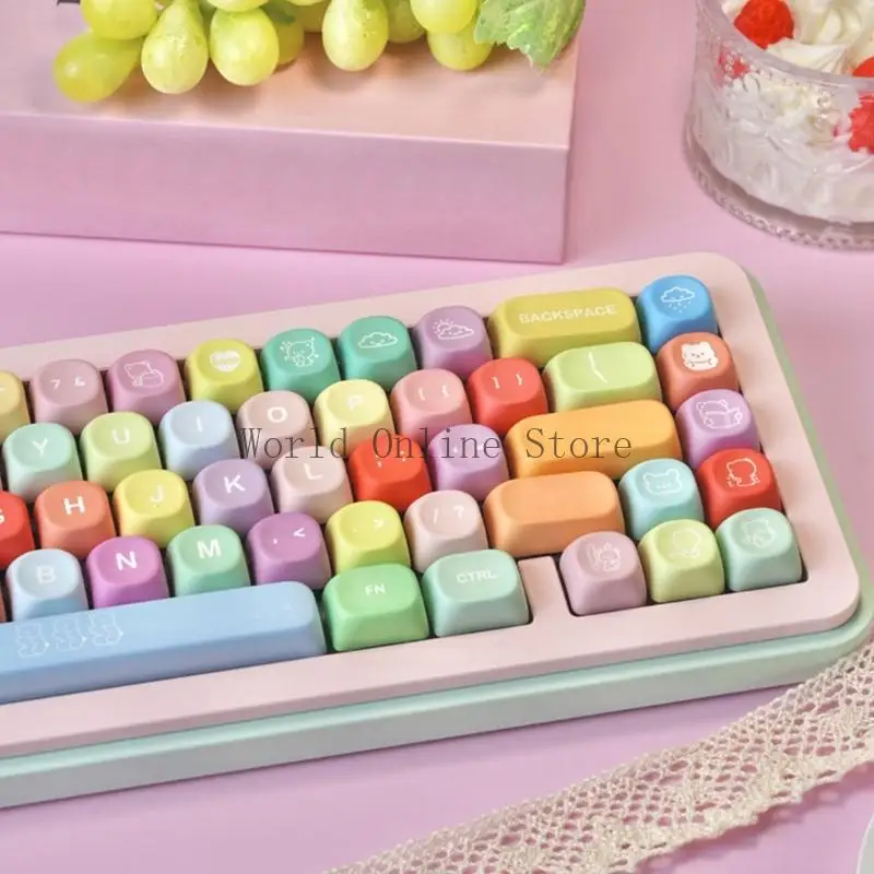 132 -koppig PBT kleurrijke keycap bundels kleurstoffen gesublimeerd voor gaming -toetsenborden typen 87HC