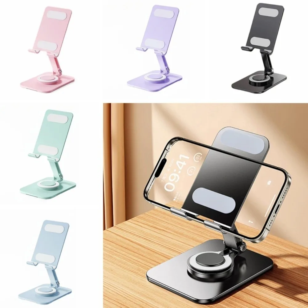 

360 ° Вращающийся регулируемый держатель для телефона, складной металлический держатель для мобильного телефона, регулируемая портативная настольная подставка для мобильного телефона