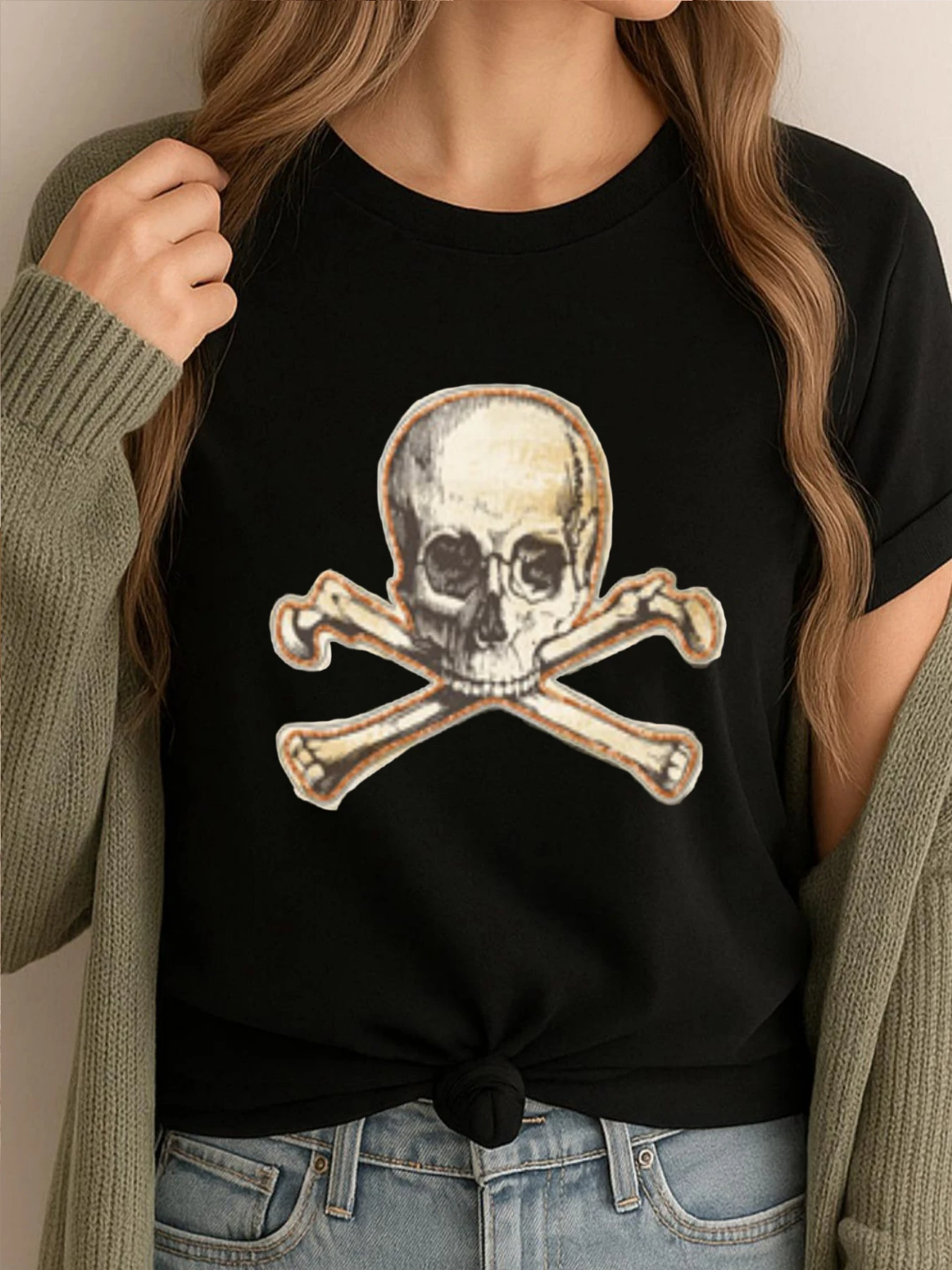 

Модная футболка с пиратским черепом, мужская роскошная футболка большого размера, новые топы и футболки, винтажная рубашка с принтом