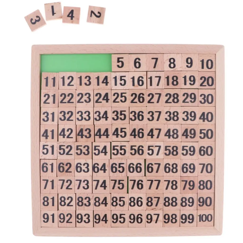 Montessori Wooden Puzzle Toy for Children, 1-100 Consecutive Numbers Montessori Wooden Puzzle Toy for Children, 1-100 Consecutive Numbers
