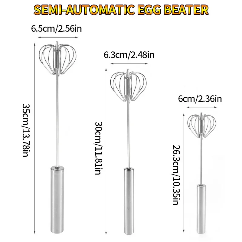 Semi Automatic Egg Beater Manual Rotating Cream Mixer Household Baking Tool Kitchen Gadget for Egg Blending Cake Mixing
