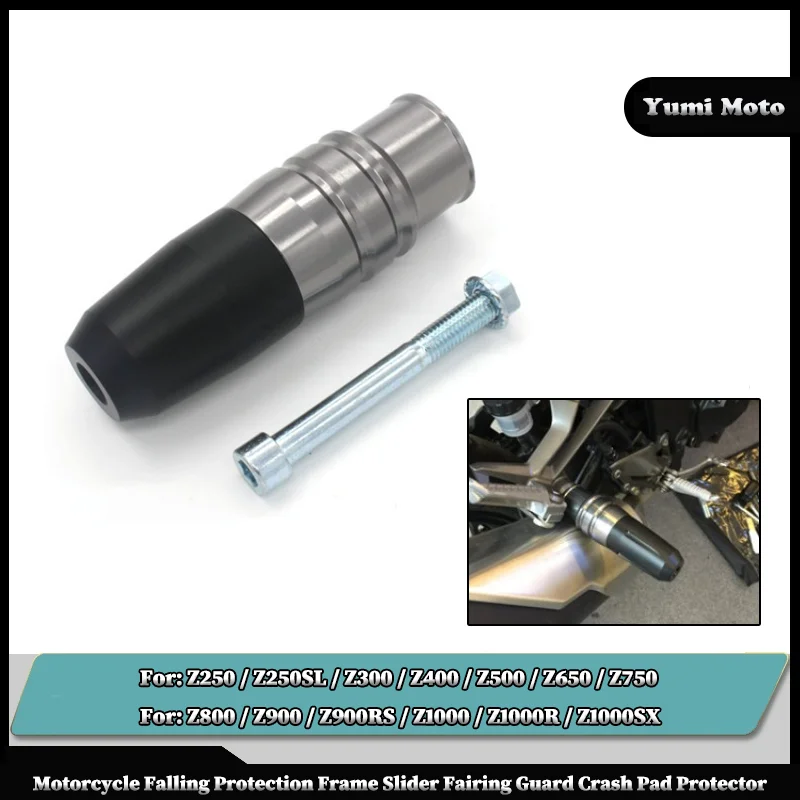 

Motorbike Exhaust Frame Sliders Crash Pads Falling Protector Accessories For KAWASAKI Z250/SL Z300 400 500 650 750 800 900 Z1000