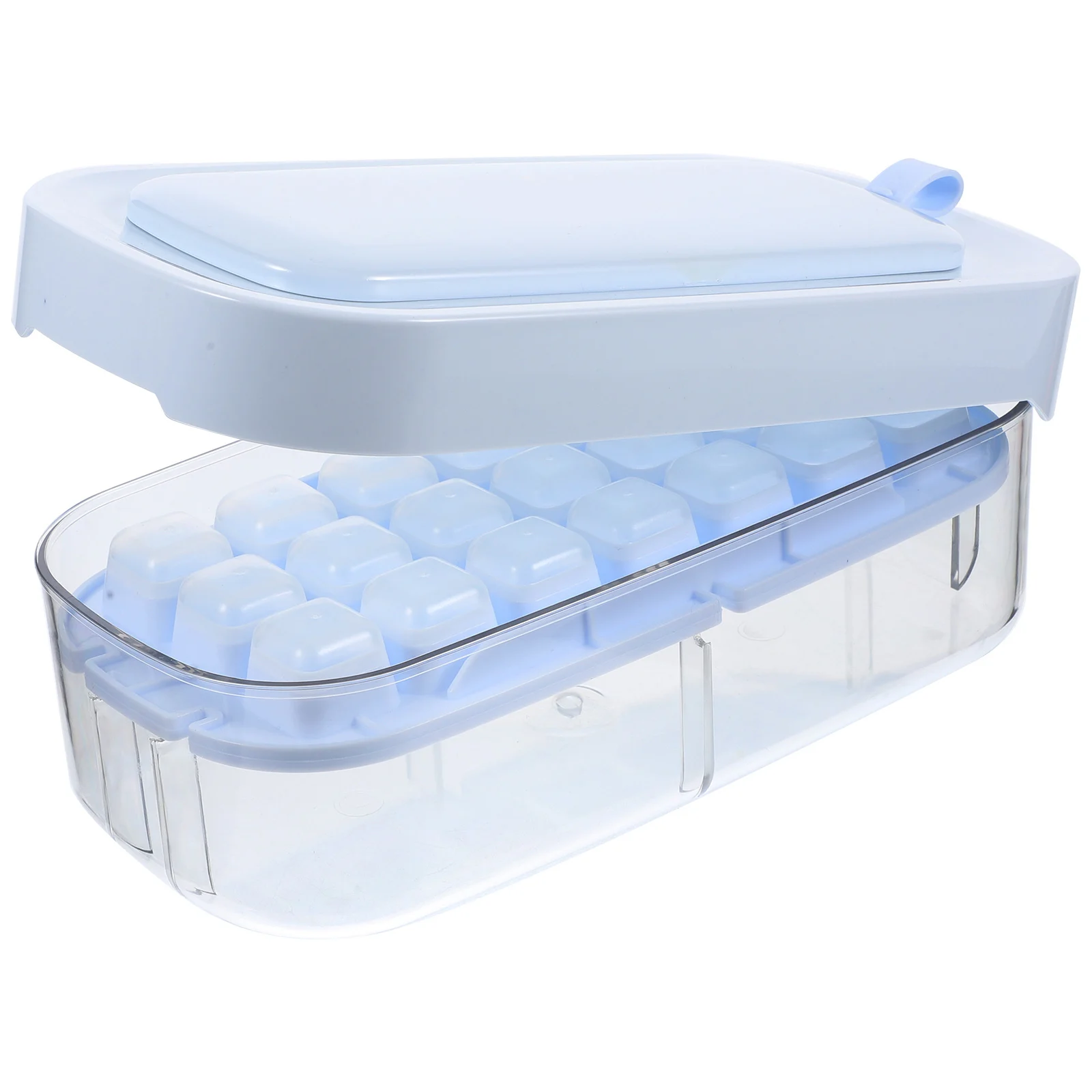 

Silicone Ice Cube Maker Tray Large Capacity Mold Green Set Reusable Press Type Food Grade Practical Storage Solution Beverages