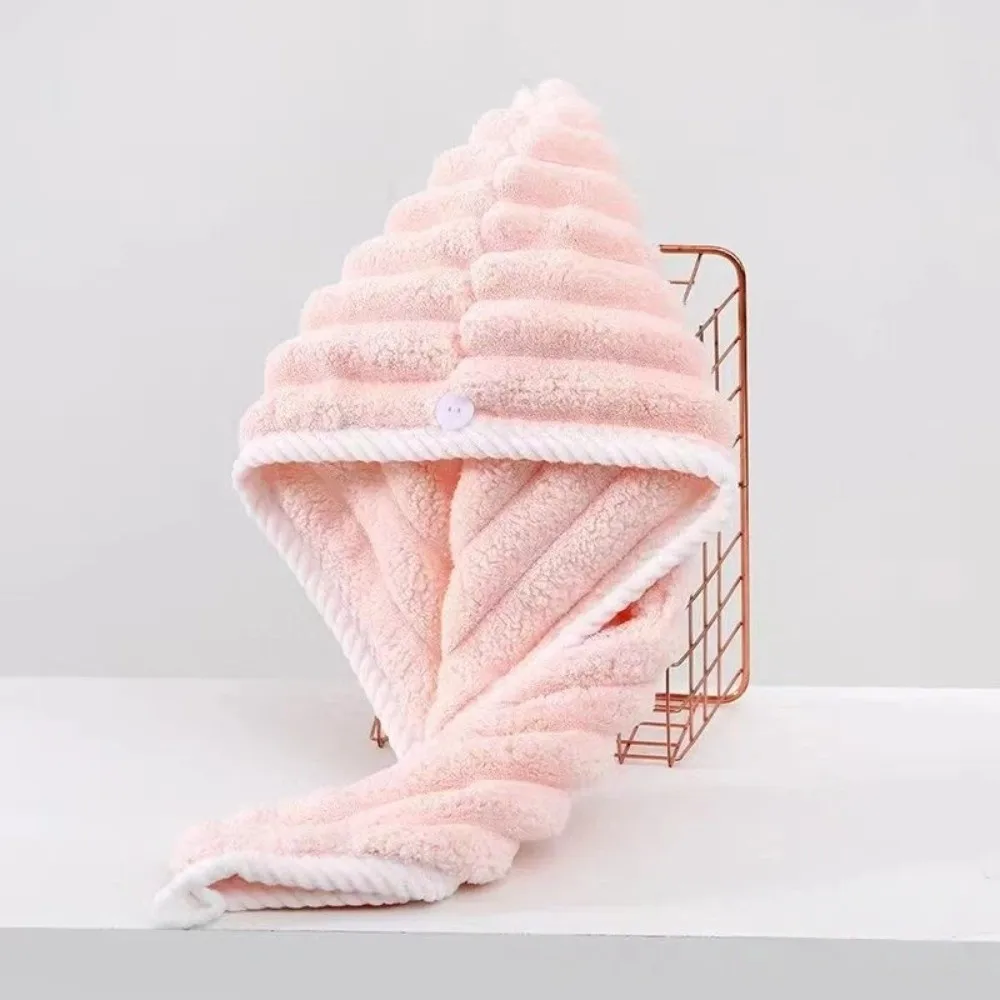 New Coral Fleece Dry Hair Cap Super Absorbent Thickened Quick Drying Cap Soft Quick Drying Bath Headscarf for Girls Women