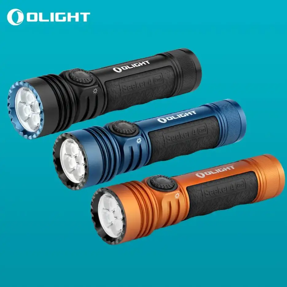 Olight Seeker 4 Pro LED Flashlight USB-C Rechargeable 4600 Lumens High Power LED Torch Light Lamp Include Battery