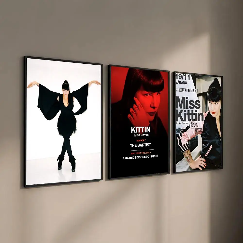 Singer M-Miss Kittin Poster Self-adhesive Art Waterproof Paper Sticker Coffee House Bar Room Wall Decor